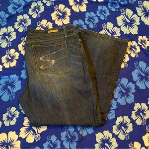 Seven bootcut Jeans size 24 (limited edition) with pink and white crystals